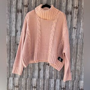 Calvin Klein‎ Women's Pink Cable Knit Sweater